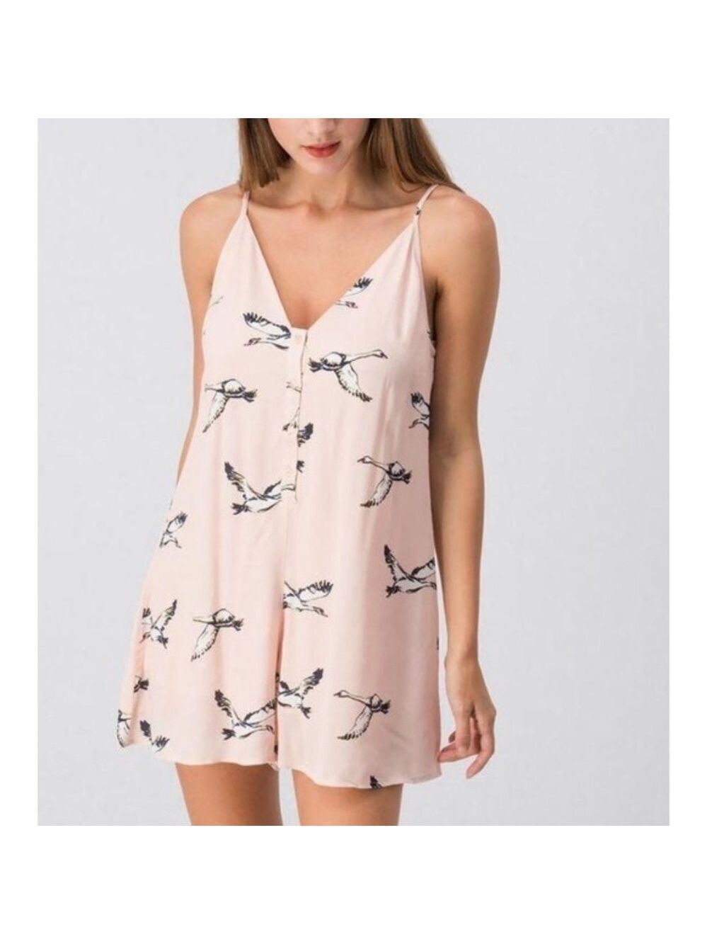 Hyfve Birds of Paradise Blush Spaghetti Romper